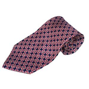 Learbury Limited Edition Men's 100% Silk Tie Geometric Red/Blue/Green 56"x3.75"